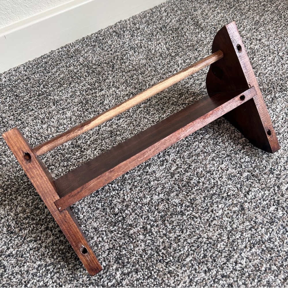 Wood Country Chic Towel Holder Shelf - Bathroom or Kitchen Shelf - Picture 6 of 9